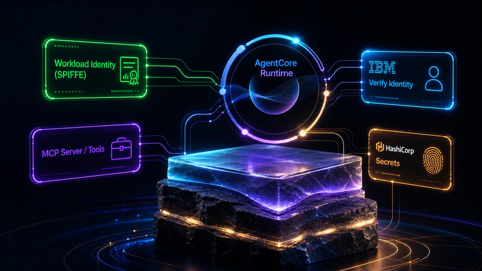 AWS Bedrock AgentCore Runtime with IBM Verify, HashiCorp Vault, MCP Server, and SPIFFE Workload Identity